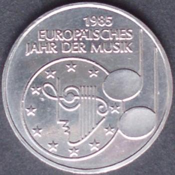 5 DM Münze Gedenkmünze 1985 „Europäischen Jahres der Musik“