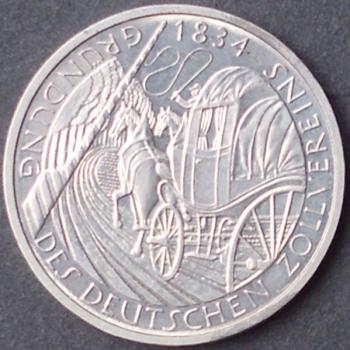 5 DM Münze Gedenkmünze 1984  "Gründung des Deutschen Zollvereins (1834)"