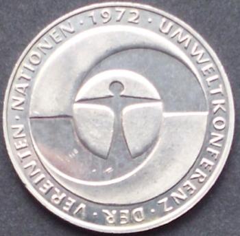 5 DM Münze Gedenkmünze 1982 "10. Jahrestag der UN-Umweltkonferenz von 1972"