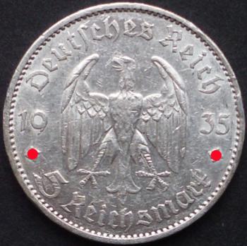 5 Reichsmark 1935 Deutsches Reich "Potsdamer Garnisonkirche"