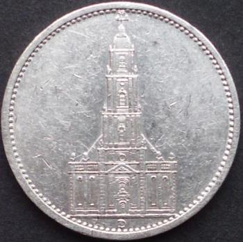 5 Reichsmark 1934 Deutsches Reich "Garnisonkirche Potsdam"