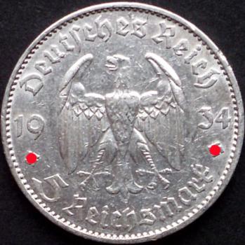 5 Reichsmark 1934 Deutsches Reich "Garnisonkirche Potsdam"