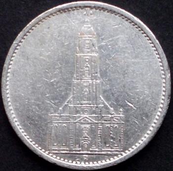5 Reichsmark 1934 Deutsches Reich "Garnisonkirche Potsdam"