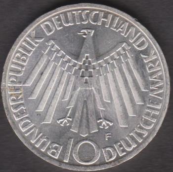 10 DM Münze Olympiade 1972 München Motiv „Strahlenspirale“