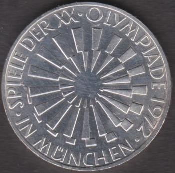 10 DM Münze Olympiade 1972 München Motiv „Strahlenspirale“