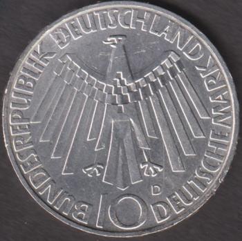 10 DM Münze Olympiade 1972 München Motiv „Strahlenspirale“