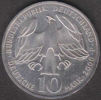 10 DM Münze Gedenkmünze 2000 "Johann Sebastian Bach"
