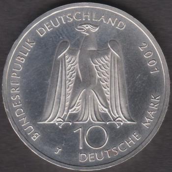 10 DM Münze Gedenkmünze 2001, Komponisten Albert Gustav Lortzing (1801–1851)