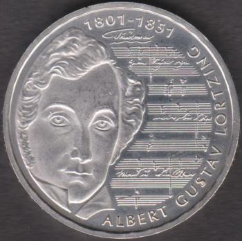 10 DM Münze Gedenkmünze 2001, Komponisten Albert Gustav Lortzing (1801–1851)