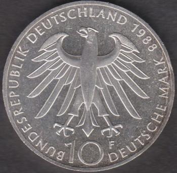 10 DM Münze Gedenkmünze 1988 "100. Todestag von Carl Zeiss"