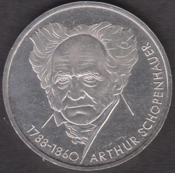 Preview: 10 DM Münze Gedenkmünze 1988 "Zu Ehren des Philosophen Arthur Schopenhauer"