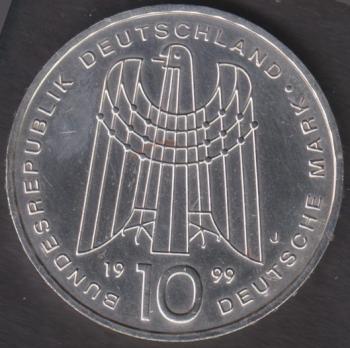 10 DM Münze Gedenkmünze 1999 Motiv „50 Jahre SOS-Kinderdörfer“