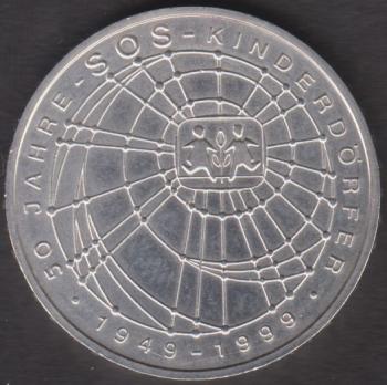 10 DM Münze Gedenkmünze 1999 Motiv „50 Jahre SOS-Kinderdörfer“