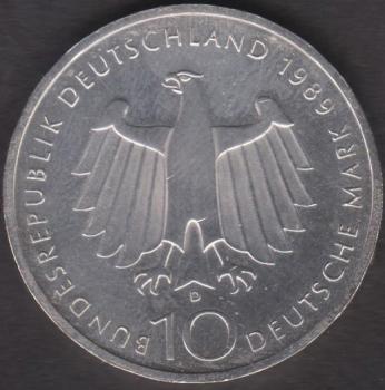 10 DM Münze Gedenkmünze 1989 "2000 Jahre Bonn“