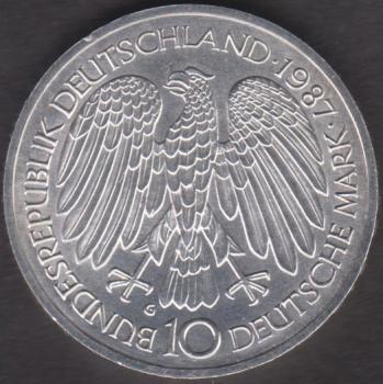 10 DM Münze Gedenkmünze 1987  "30 Jahre Römische Verträge“