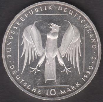 10 DM Münze Gedenkmünze 1990 "800 Jahre Deutscher Orden“