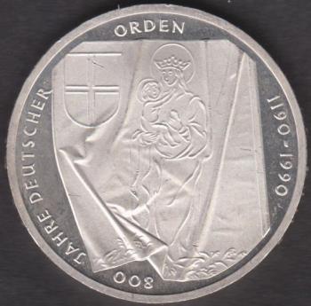 Preview: 10 DM Münze Gedenkmünze 1990 "800 Jahre Deutscher Orden“