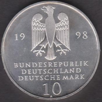 10 DM Münze Gedenkmünze1998 "300 Jahre Franckesche Stiftungen“
