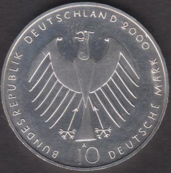 10 DM Münze Gedenkmünze 2000 "Zur Weltausstellung EXPO  2000"