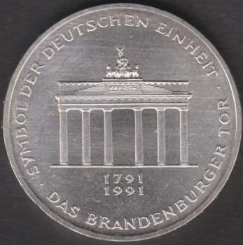 10 DM Münze Sondermünze 1991 "Brandenburger Tor"