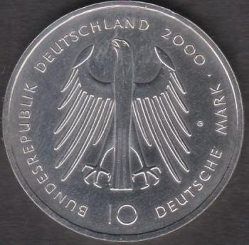 10 DM Münze Gedenkmünze 2000 „Kaiser Karl der Große – 1200 Jahre Dom zu Aachen“