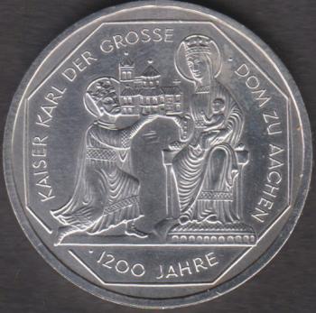 10 DM Münze Gedenkmünze 2000 „Kaiser Karl der Große – 1200 Jahre Dom zu Aachen“