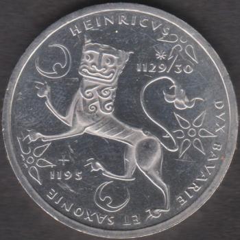 Preview: 10 DM Münze Gedenkmünze 1995 "800. Todestag von Heinrich dem Löwen"