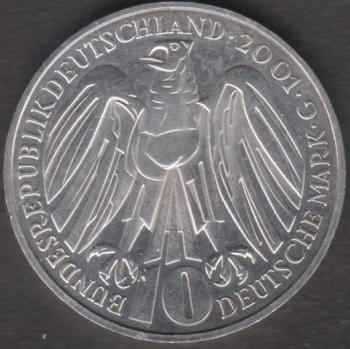 10 DM Münze Gedenkmünze 2001 „50 Jahre Bundesverfassungsgericht“