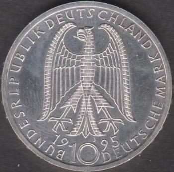 10 DM Münze Gedenkmünze 1995 „Wiederaufbau der Frauenkirche in Dresden“