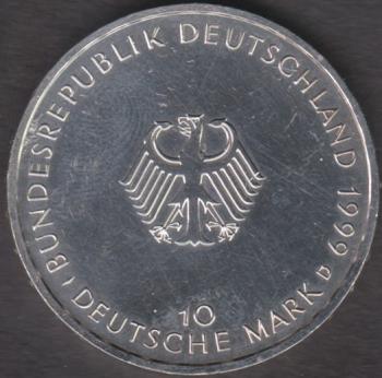 10 DM Münze Gedenkmünze 1999 „50 Jahre Grundgesetz der Bundesrepublik Deutschland“