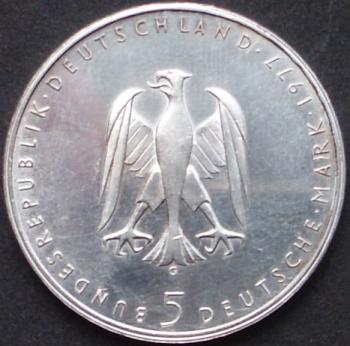 5 DM Münze Gedenkmünze1977  "200. Geburtstag des Dichters Heinrich von Kleist"