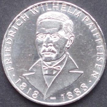 5 DM Münze Gedenkmünze 1968 "150. Geburtstag von Friedrich Wilhelm Raiffeisen"