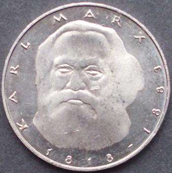 5 DM Münze Gedenkmünze 1983 "100. Todestag von Karl Marx"