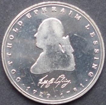 5 DM Münze Gedenkmünze 1981 "200. Todestag des Dichters Gotthold Ephraim Lessing"