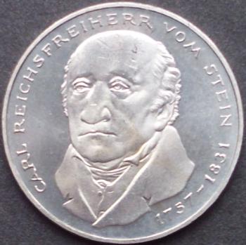 5 DM Münze Gedenkmünze 1981 "150. Todestags von Heinrich Friedrich Carl Reichsfreiherr vom und zum Stein"