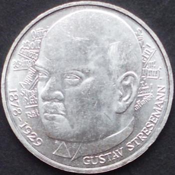 5 DM Münze Gedenkmünze 1978 "100. Geburtstag von Gustav Stresemann"