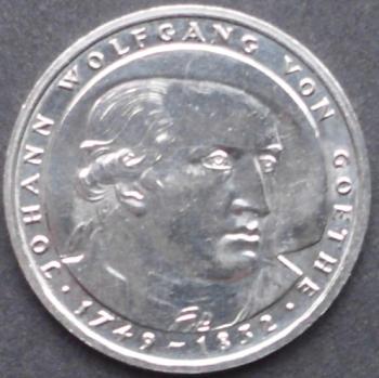 5 DM Münze Gedenkmünze 1982 "150. Todestag von Johann Wolfgang von Goethe"