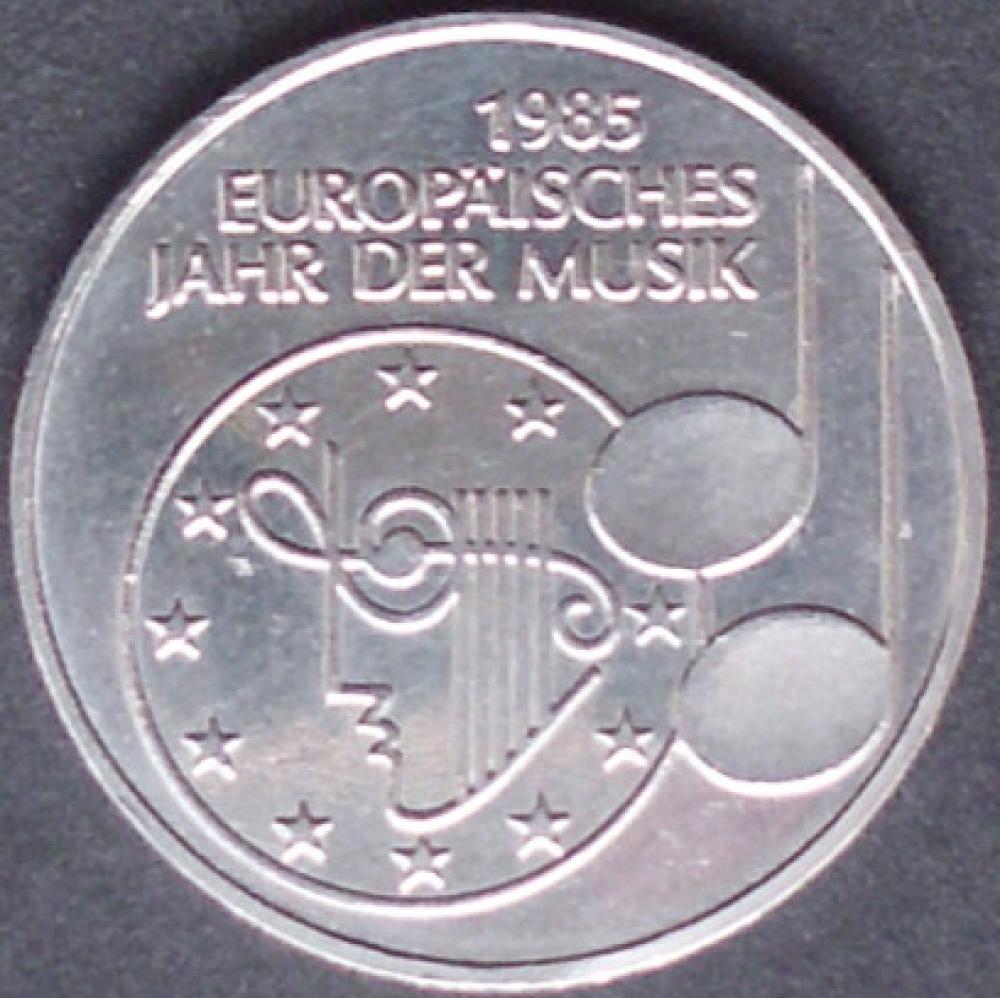 5 DM Münze Gedenkmünze 1985 „Europäischen Jahres der Musik“