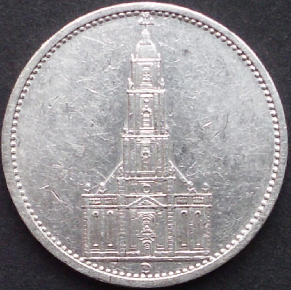 5 Reichsmark 1934 Deutsches Reich "Garnisonkirche Potsdam"