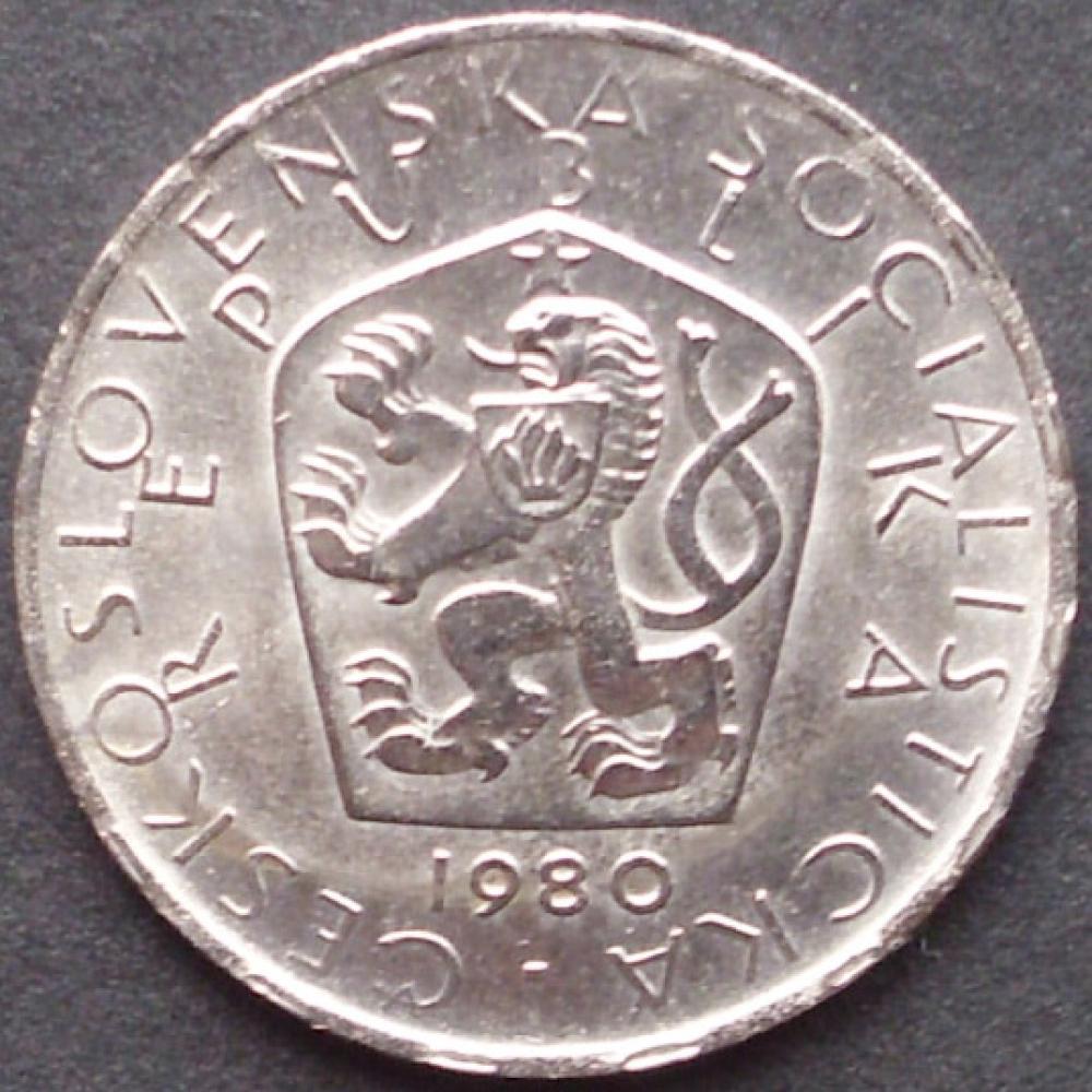 5 Kronen Münze 1980 Tschechoslowakei 5 Korun Umlaufmünze