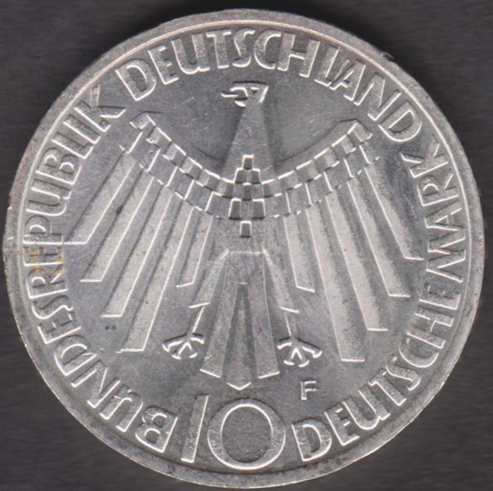 10 DM Münze Olympiade 1972 München Motiv „Strahlenspirale“