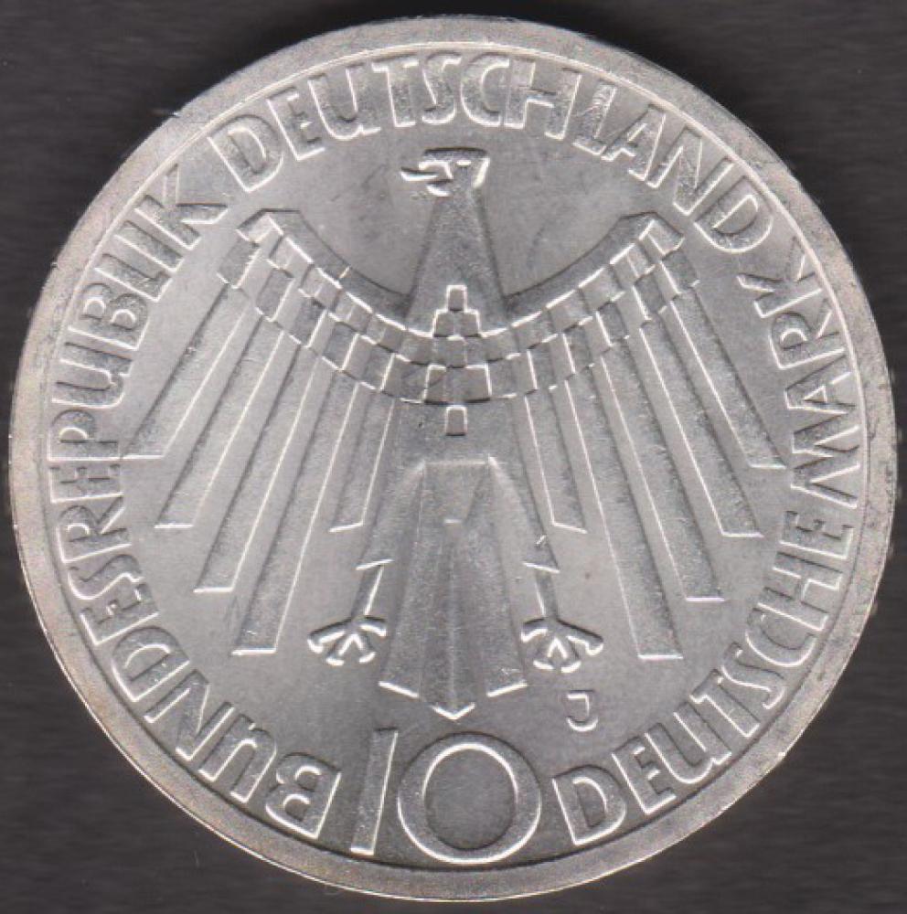 10 DM Münze Olympiade 1972 München Motiv „Strahlenspirale“