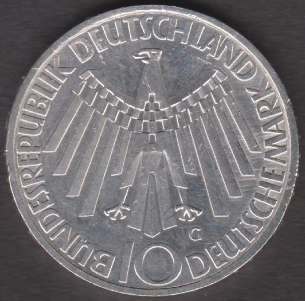 10 DM Münze Olympiade 1972 München Motiv „Strahlenspirale“