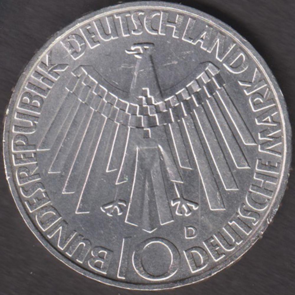 10 DM Münze Olympiade 1972 München Motiv „Strahlenspirale“