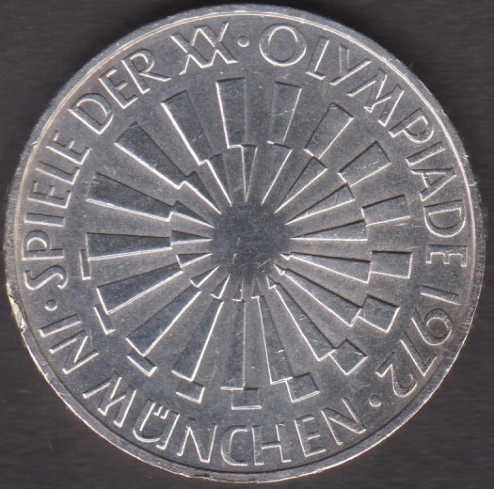 10 DM Münze Olympiade 1972 München Motiv „Strahlenspirale“