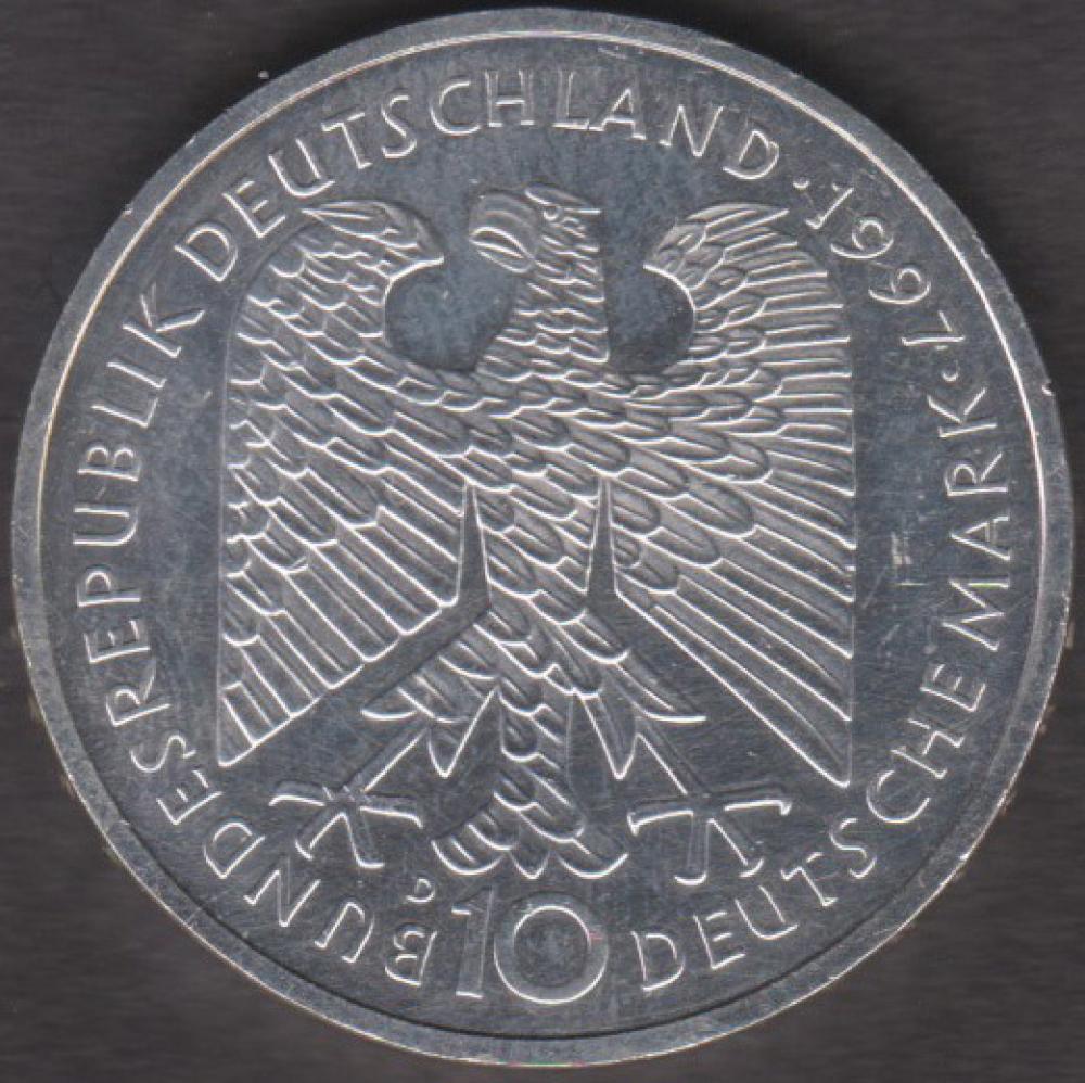 10 DM Münze Gedenkmünze 1997 "200. Geburtstag des Dichters Heinrich Heine"