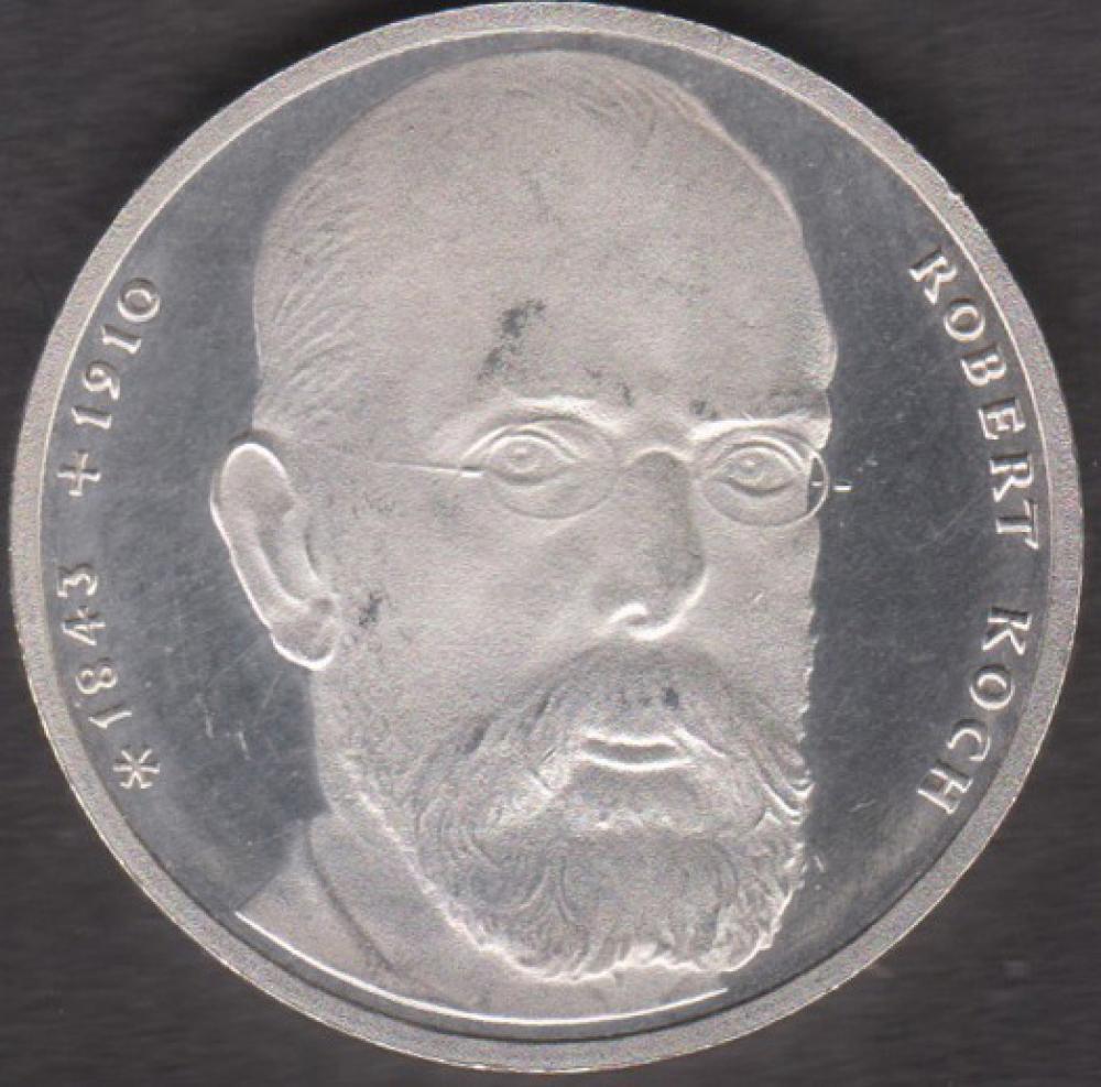 10 DM Münze  Gedenkmünze 1993 "150. Geburtstags des Mediziners und Mikrobiologen Robert Koch"