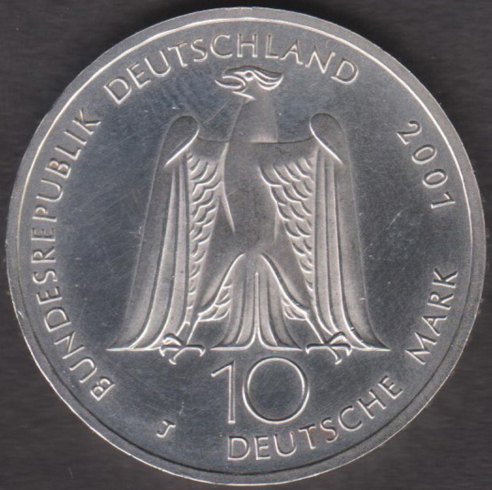 10 DM Münze Gedenkmünze 2001, Komponisten Albert Gustav Lortzing (1801–1851)