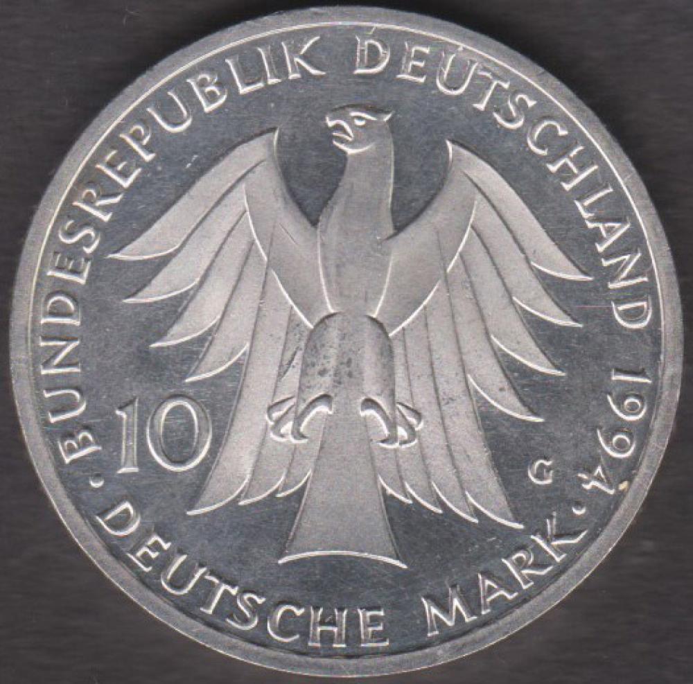 10 DM Münze Gedenkmünze 1994  "Johann Gottfried Herder"