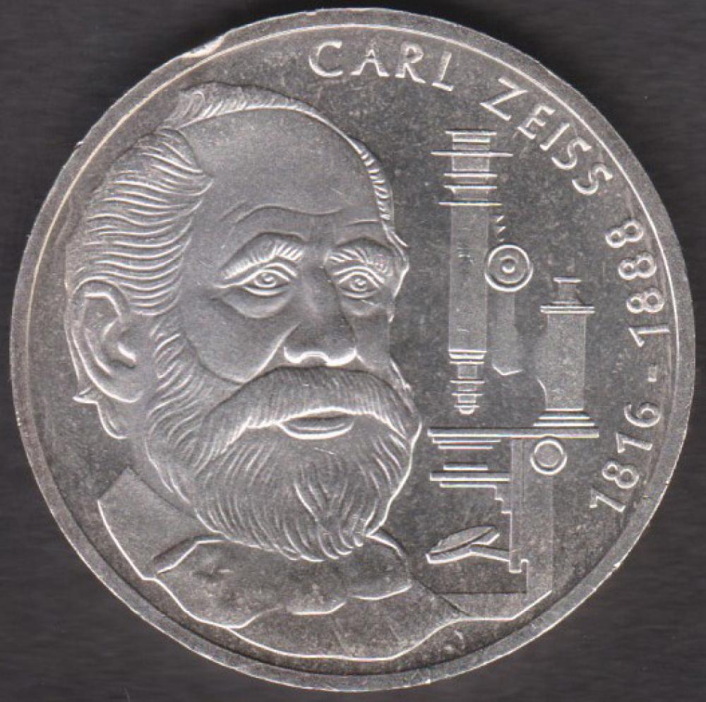 10 DM Münze Gedenkmünze 1988 "100. Todestag von Carl Zeiss"